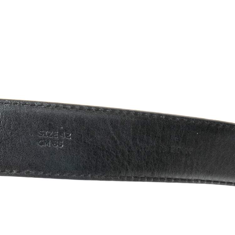 مملوكة مسبقًا Moschino Black Leather Classic Logo Belt 85CM