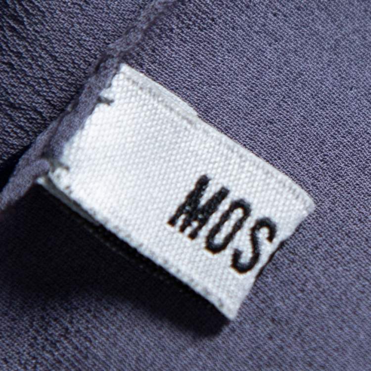 Pre Owned Moschino Blue Logo Applique Chiffon Scarf 