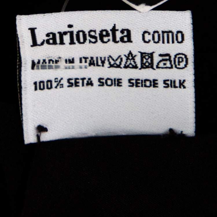 Pre Owned Moschino Black Bow Embellished Crepe Silk Scarf