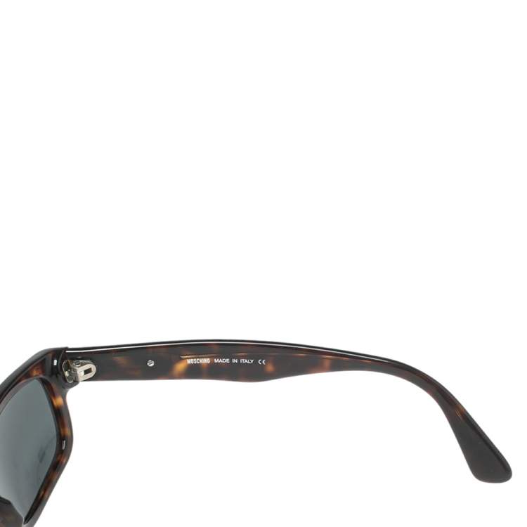Pre Owned Moschino Brown Tortoise M3530-S Rectangle Sunglasses