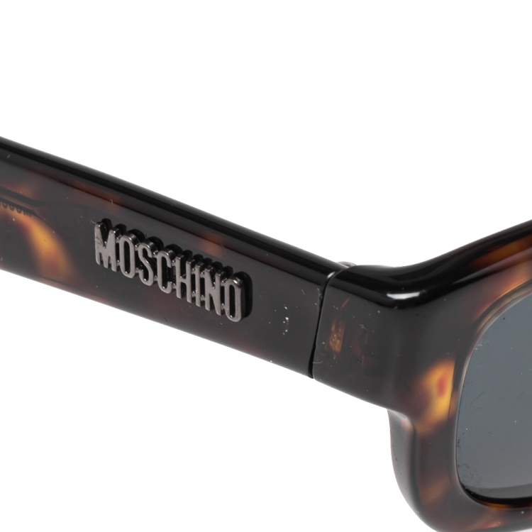 Pre Owned Moschino Brown Tortoise M3530-S Rectangle Sunglasses