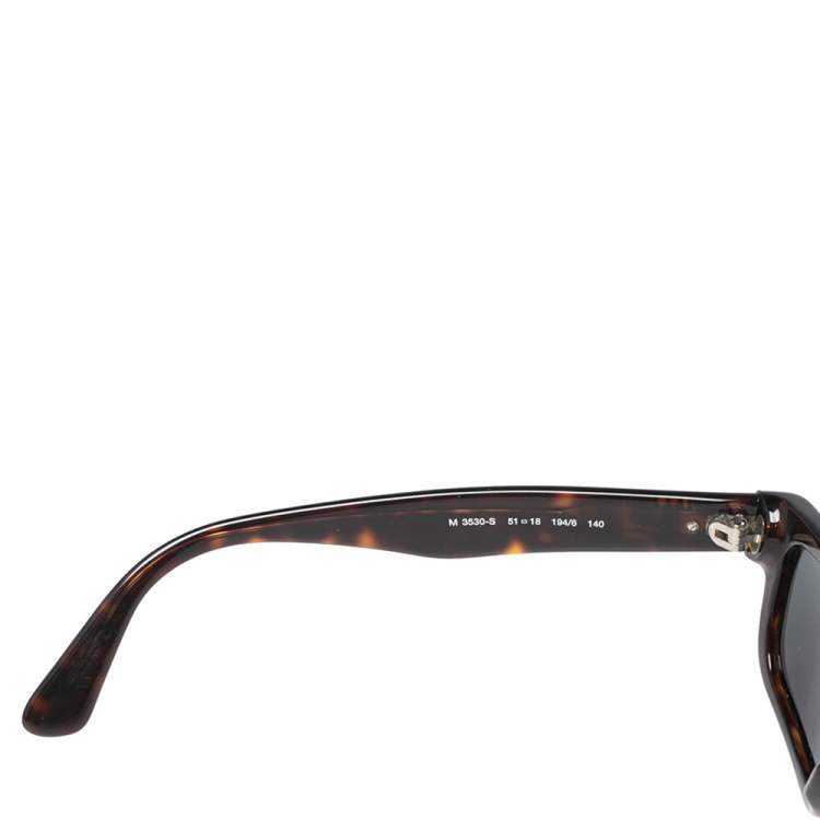 Pre Owned Moschino Brown Tortoise M3530-S Rectangle Sunglasses