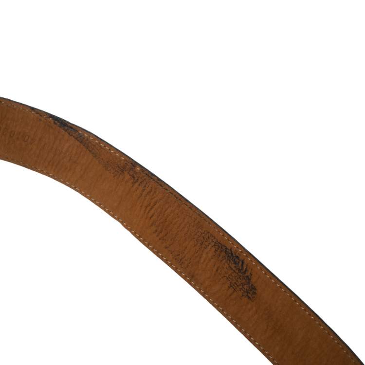 مملوكة مسبقًا Moschino Celeste Patent Leather Logo Belt 