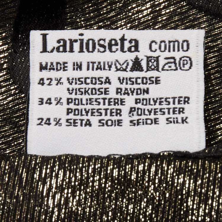Pre Owned Moschino Black & Gold Lurex Devore Scarf