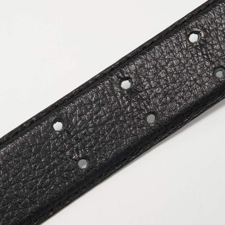 Pre Owned Moschino Black Leather Classic Logo Belt 