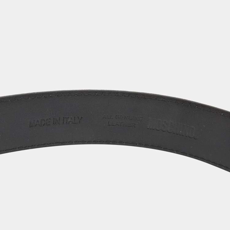 Pre Owned Moschino Black Classic Logo Waist Belt