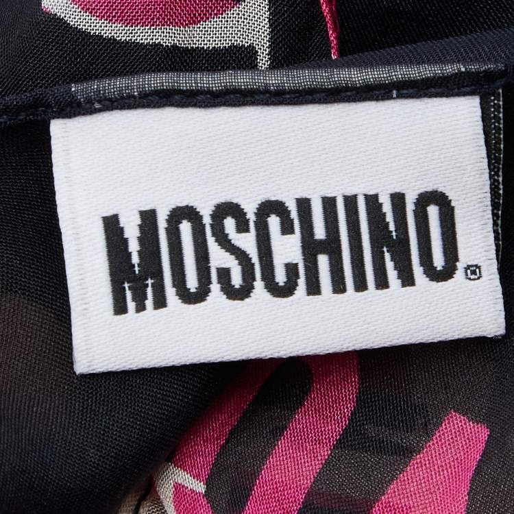 Pre Owned Moschino Multicolor Printed Silk Scarf