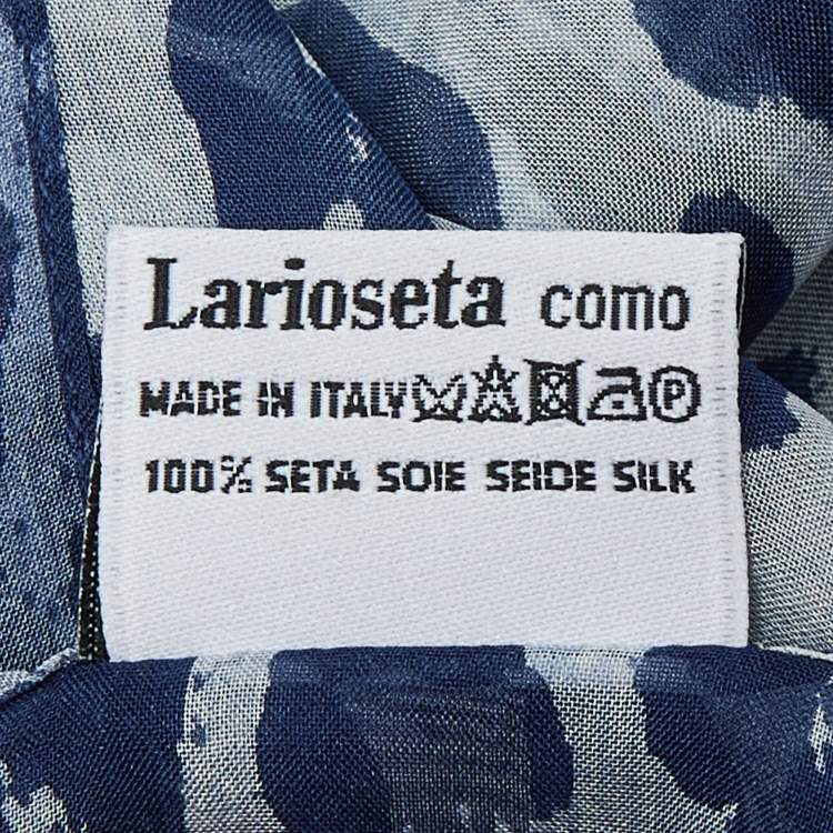 Pre Owned Moschino Navy Blue Animal Printed Silk Scarf