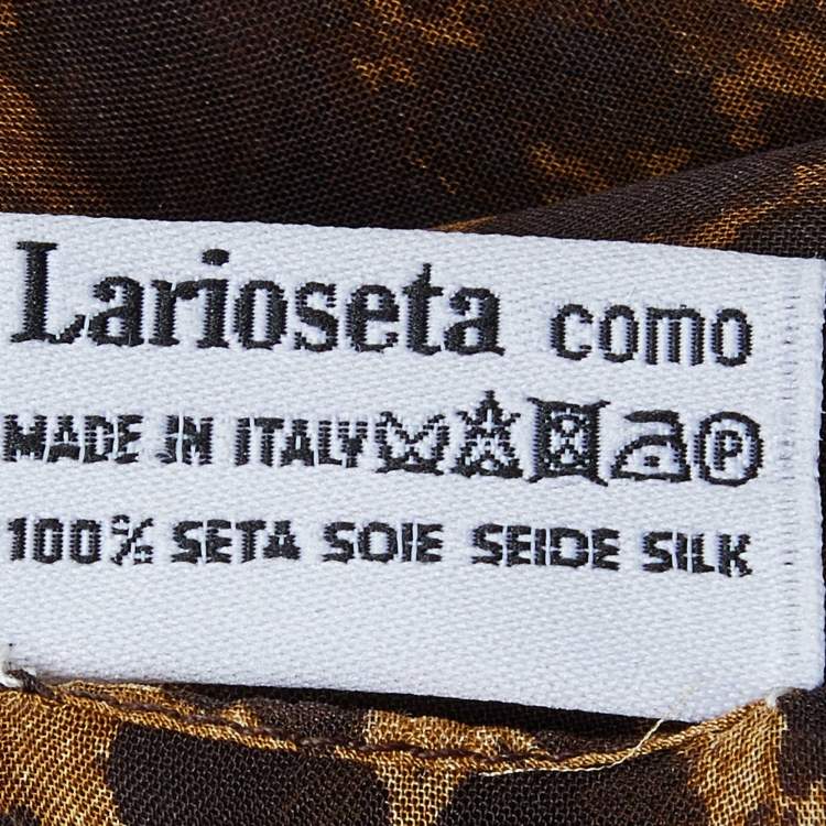 Pre Owned Moschino Brown Animal Printed Silk Scarf