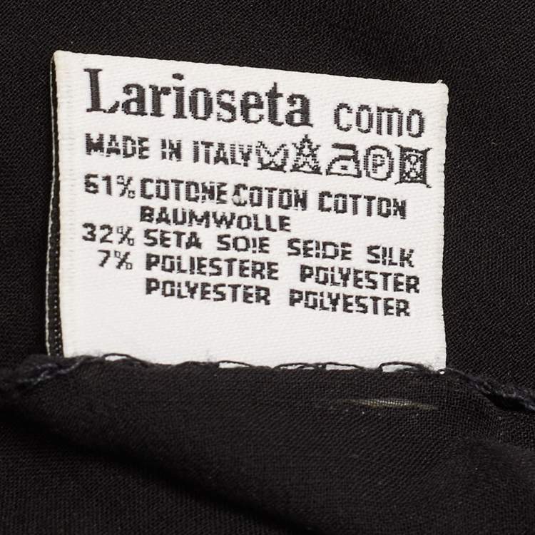 Pre Owned Moschino Black Logo Stitch Detailed Cotton Blend Scarf 