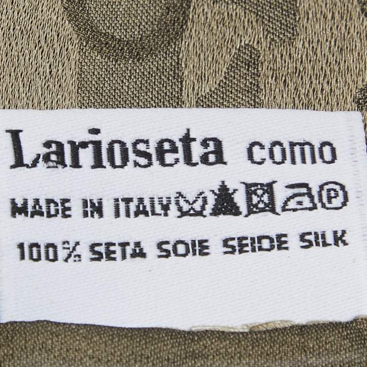 Pre Owned Moschino Dark Beige Love Jacquard Silk Scarf