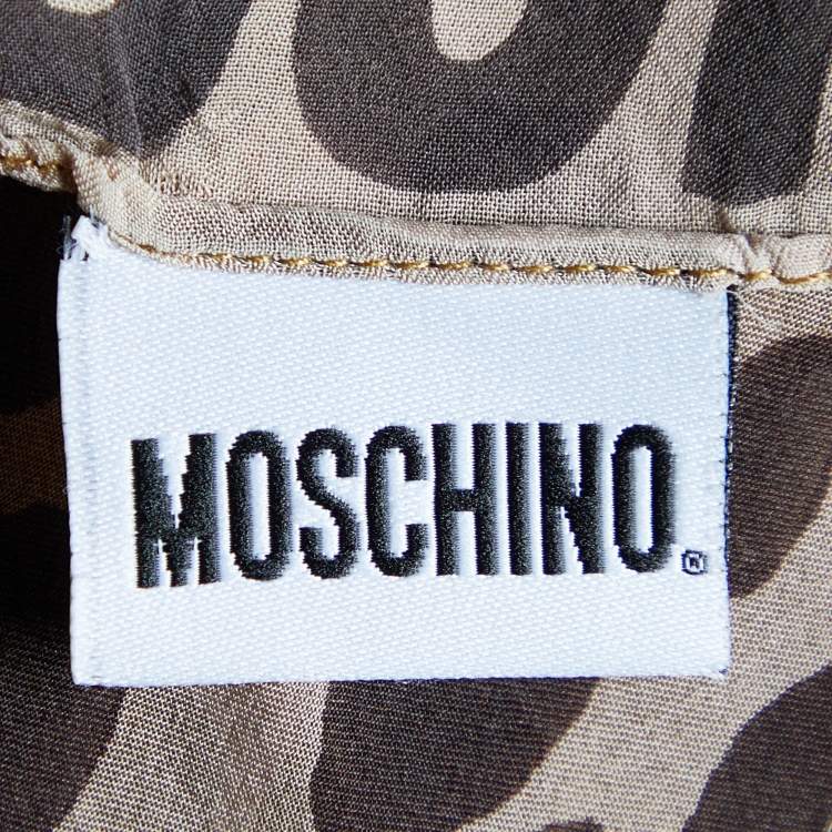 Pre Owned Moschino Brown Animal Print Silk Stole