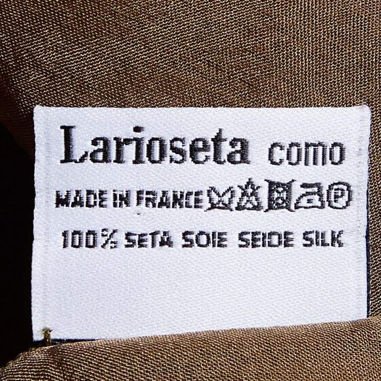 Pre Owned Moschino Khaki Embroidered Detail Silk Stole 