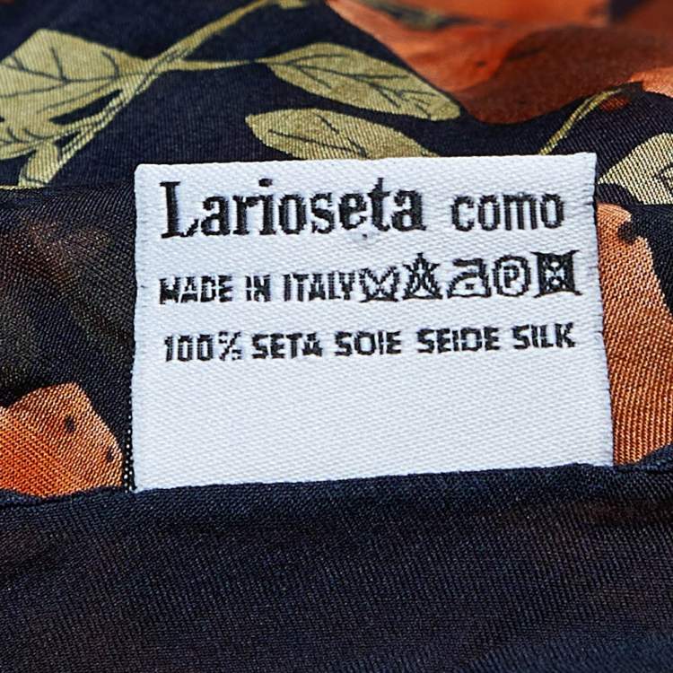Pre Owned Moschino Black Fruit Print Silk Stole