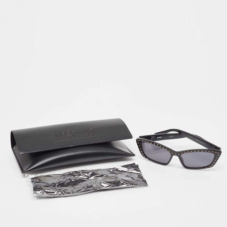 Pre Owned Moschino Black/Gold MOS091/S Studded Cat Eye Sunglasses