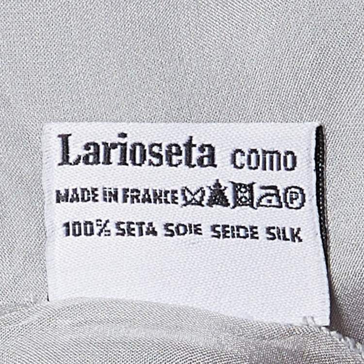 Pre Owned Moschino Light Grey Logo Detail Silk Stole
