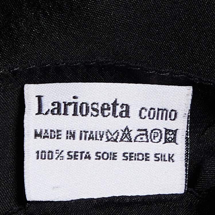 Pre Owned Moschino Black Logo Detail Silk Chiffon Stole