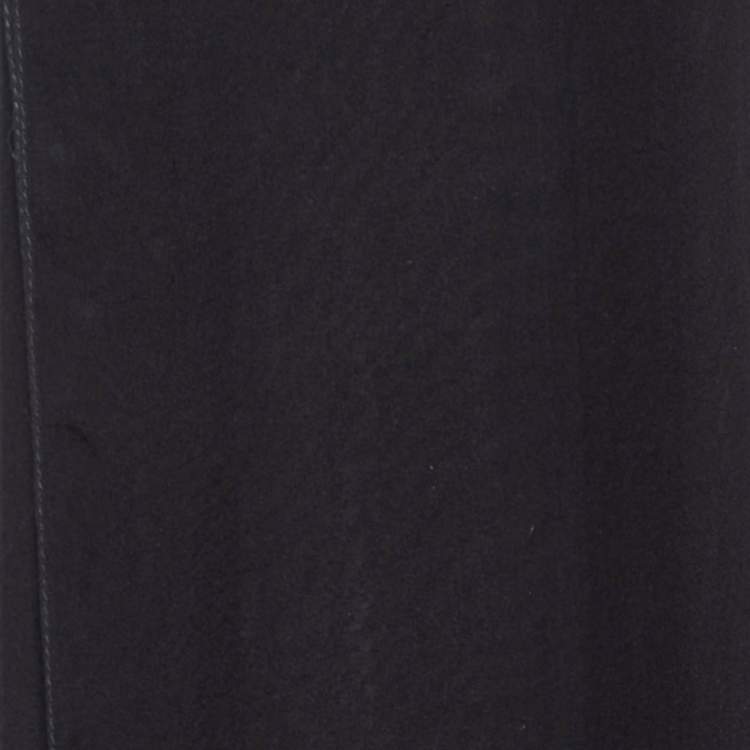 Pre Owned Moschino Black Logo Detail Silk Chiffon Stole