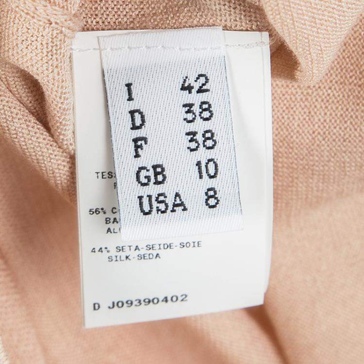 Pre Owned Moschino Beige Knit Lace Neck Trim Detail Sleeveless Top M