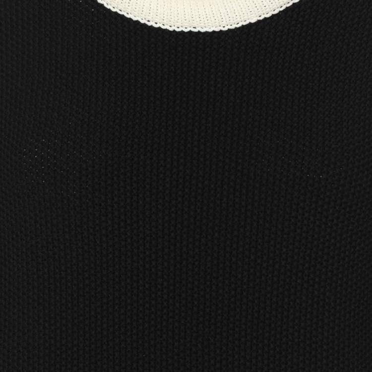 Pre Owned Moschino Black/White Fabric Mini Dress M