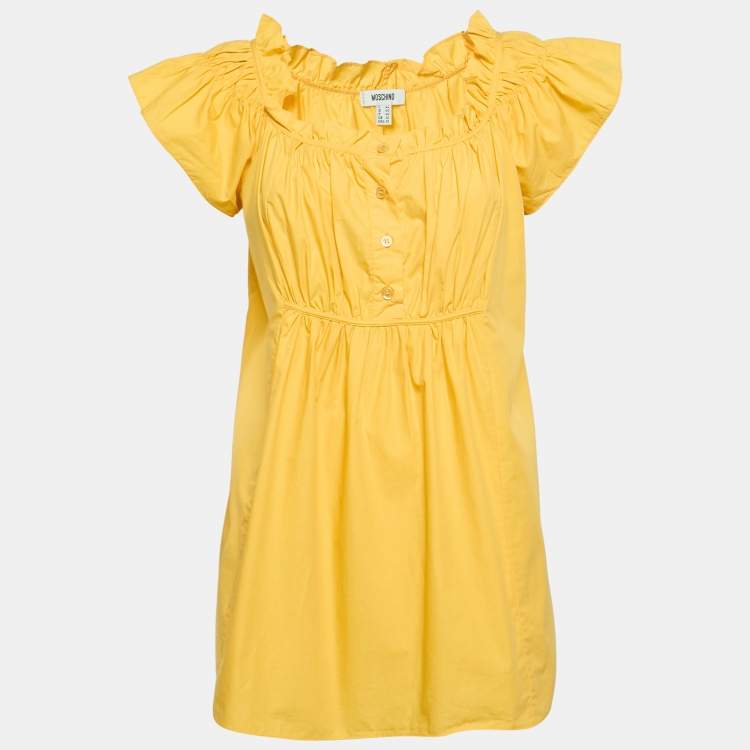 Pre Owned Moschino Yellow Cotton Tunic M
