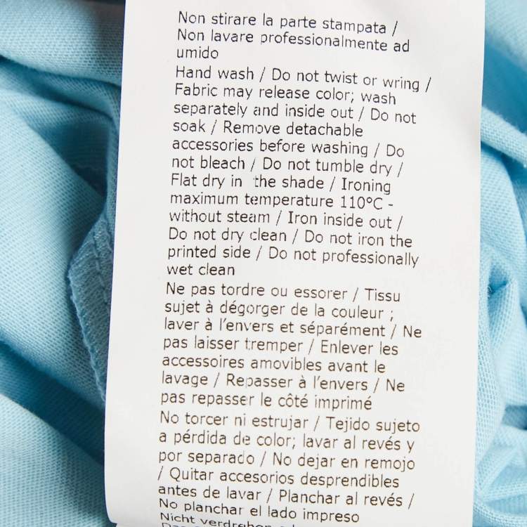 Pre Owned Moschino Couture Blue My Little Pony Print Jersey Lace-Up Top S