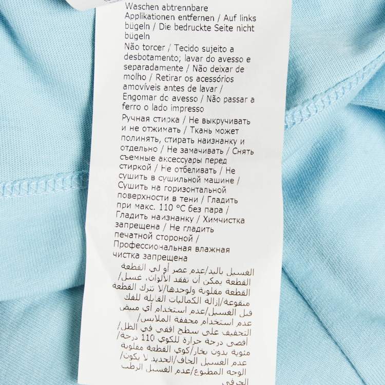 Pre Owned Moschino Couture Blue My Little Pony Print Jersey Lace-Up Top S