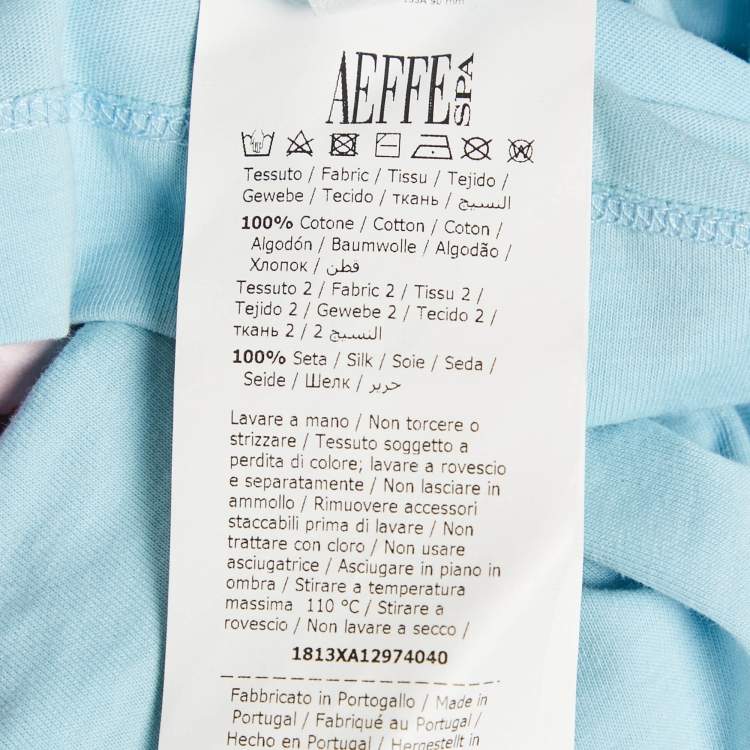 Pre Owned Moschino Couture Blue My Little Pony Print Jersey Lace-Up Top S