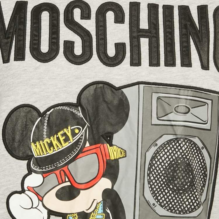 Pre Owned Moschino x H&M x Disney Grey Mickey Embroidered Cotton Sweatshirt M