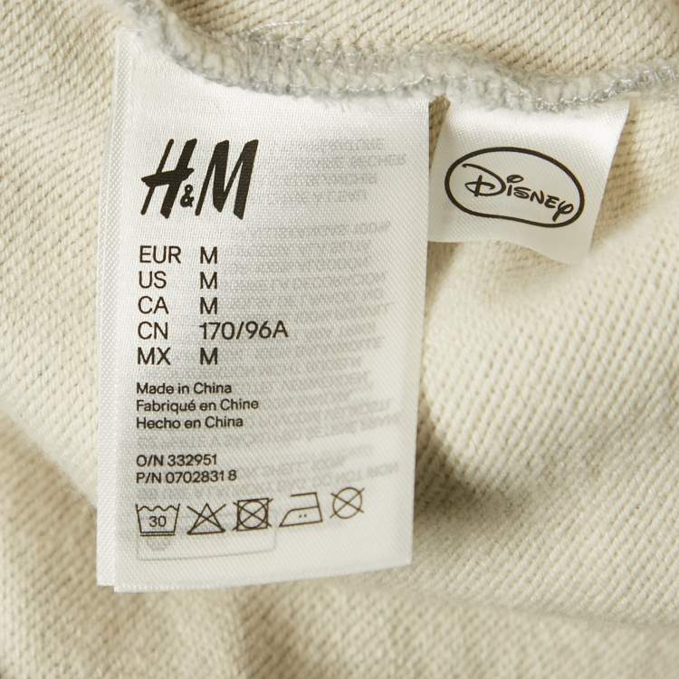 Pre Owned Moschino x H&M x Disney Grey Mickey Embroidered Cotton Sweatshirt M