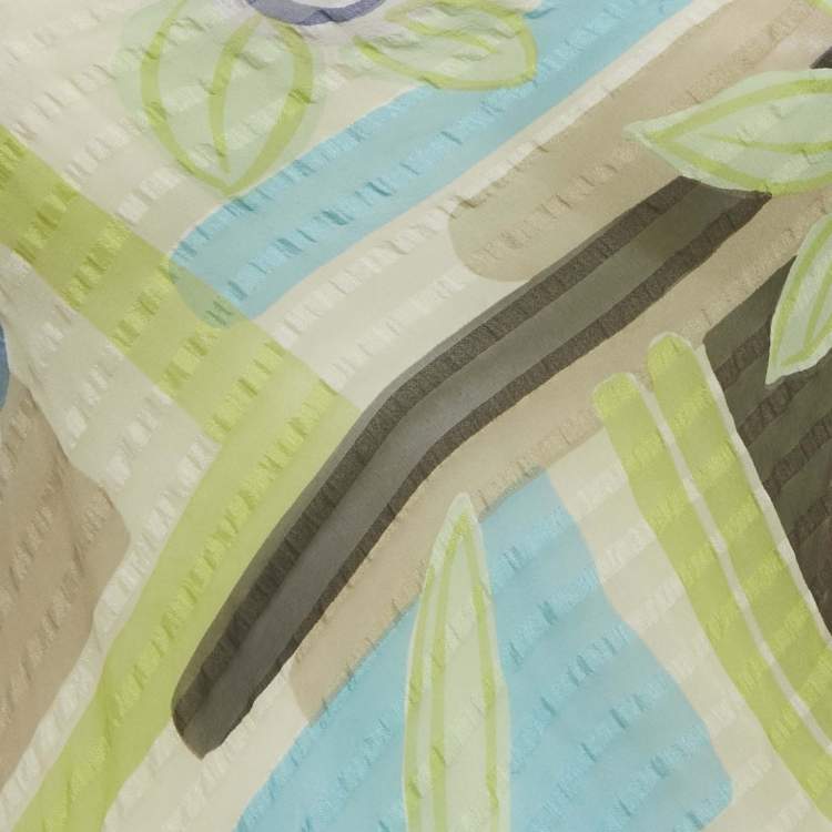 مملوكة مسبقًا Moschino Multicolor Printed Silk Ruffe Sleeve Sheer Top M