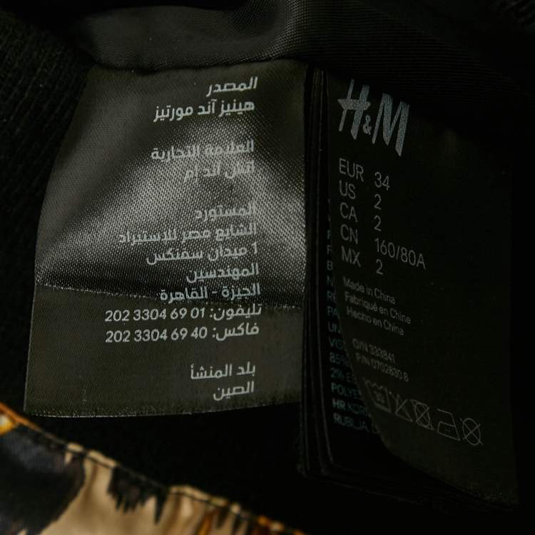 Pre Owned Moschino x H&M Yellow Printed Satin Off-Shoulder Mini Dress XS