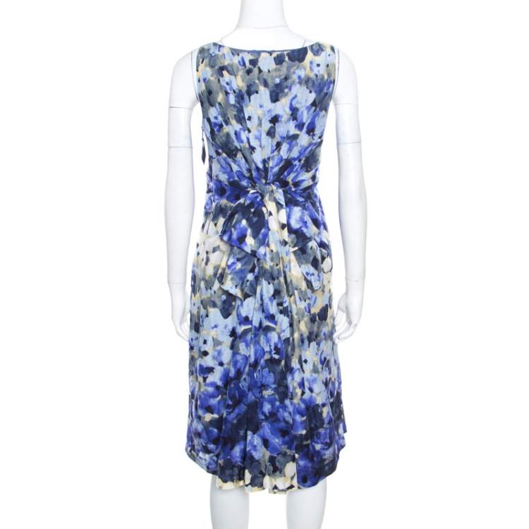 blue floral shift dress