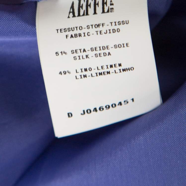 Pre Owned Moschino Blue Floral Printed Linen Silk Bateau Neck Shift Dress S