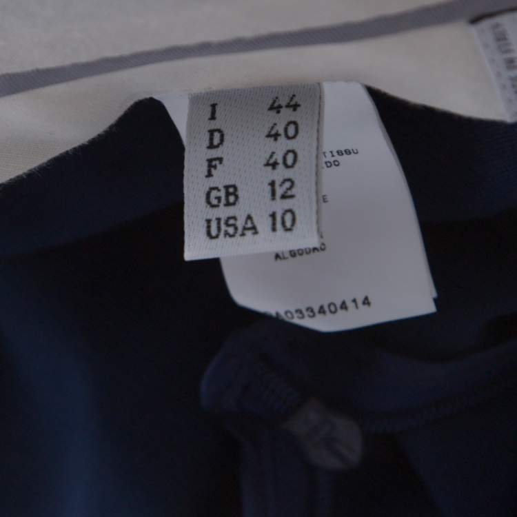 Pre Owned Moschino Navy Blue Cotton Embroidered Embellished Detail Fitted Trousers M 