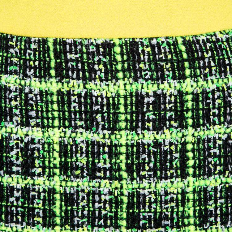 مملوكة مسبقًا Moschino Cheap and Chic Textured Knit Multicolored Checkered Skirt M 