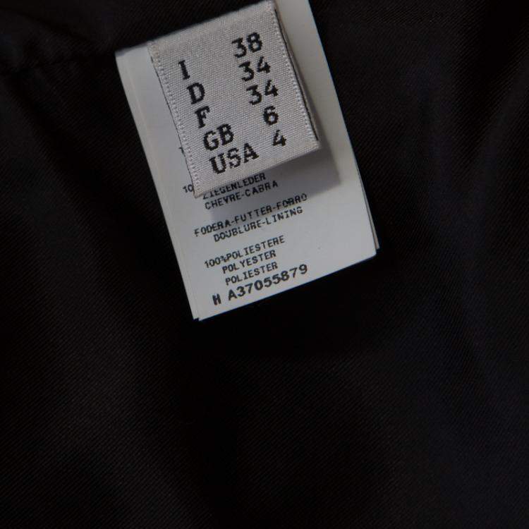 Pre Owned Moschino Cheap and Chic Black Leather Front Zip Corset Top S 