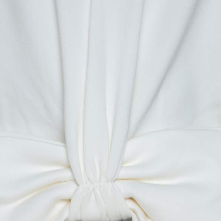 مملوكة مسبقًا Moschino Couture White Bow Detail Short Sleeve Crop Top S