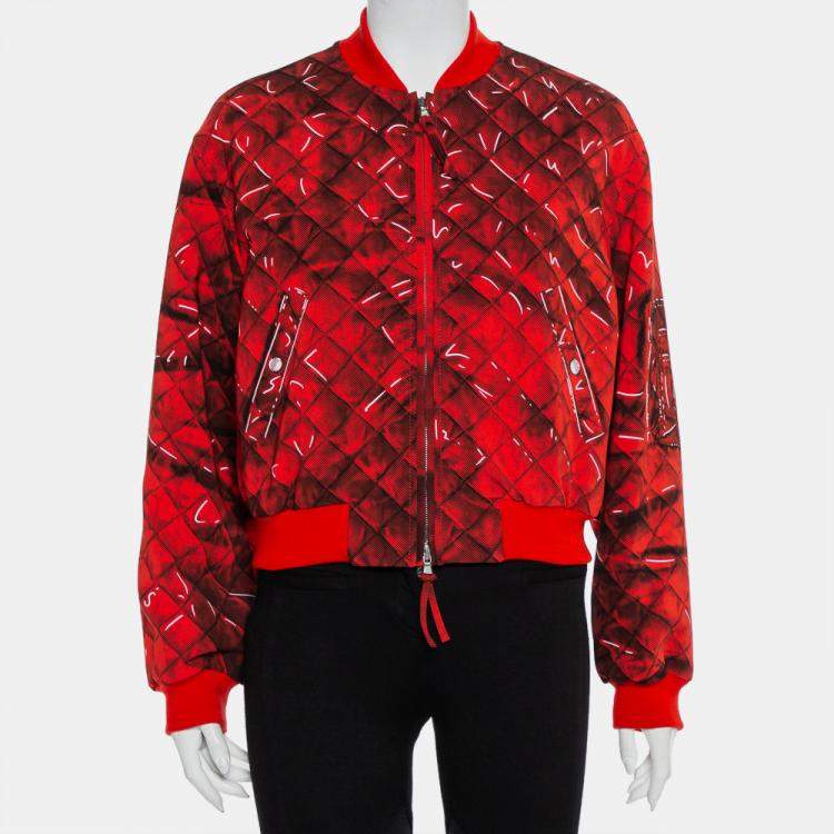 Moschino Couture Red Trompe-L'oeil Printed Bomber Jacket M Moschino