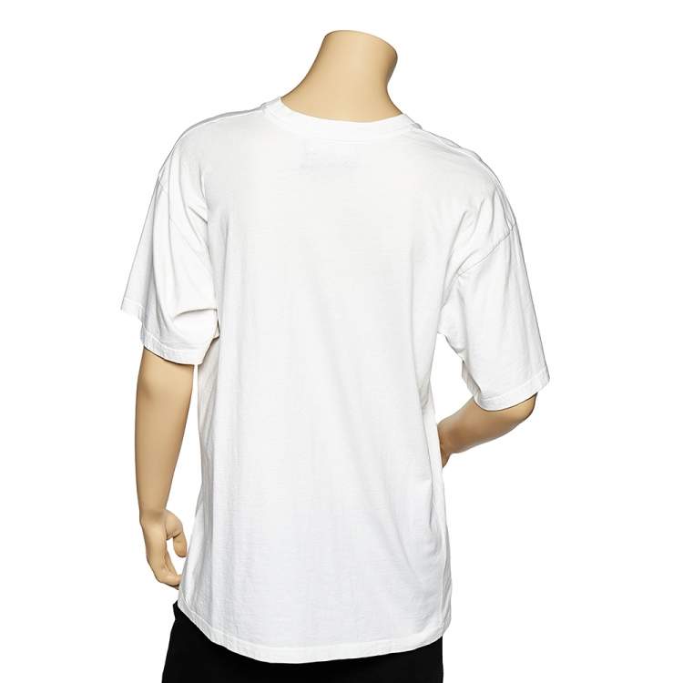 Pre Owned Moschino Couture White Quote Printed Cotton Oversized T-Shirt S