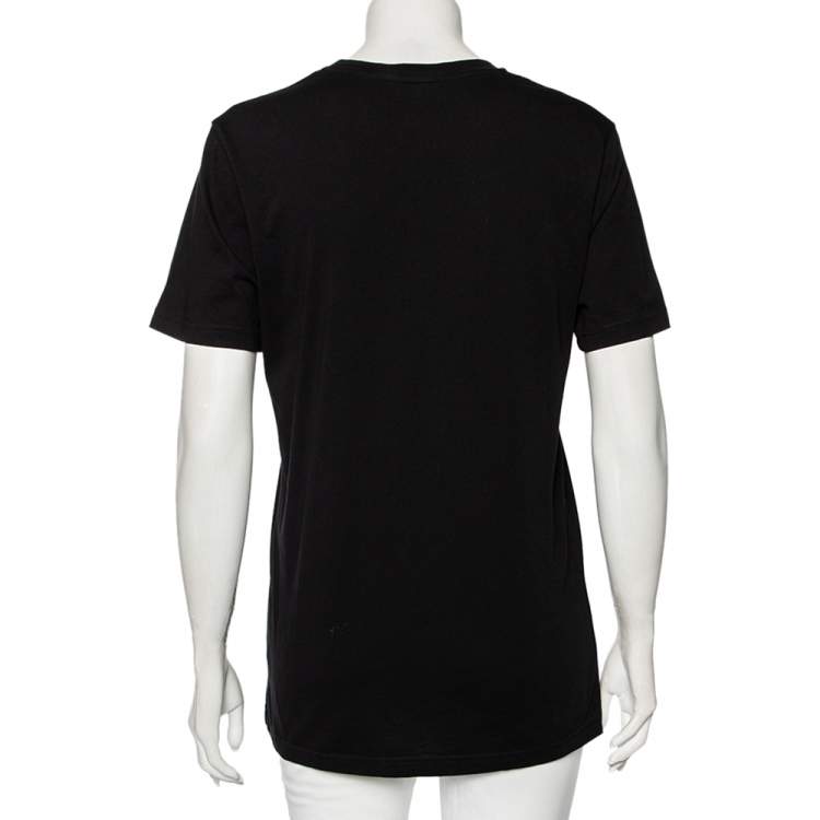مملوكة مسبقًا Moschino Black Cotton Logo Printed Short Sleeve T-Shirt M