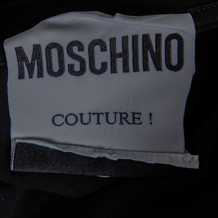 مملوكة مسبقًا Moschino Black Cotton Logo Printed Short Sleeve T-Shirt M