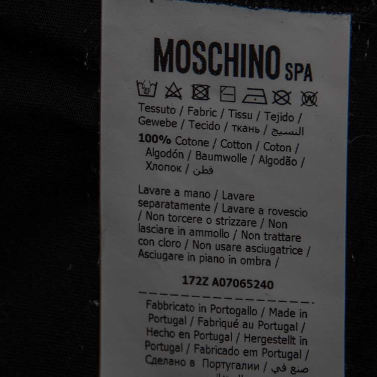 مملوكة مسبقًا Moschino Black Cotton Logo Printed Short Sleeve T-Shirt M