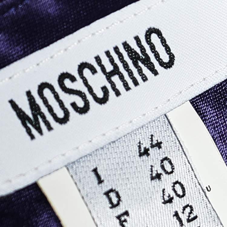 Pre Owned Moschino Purple Textured Wool & Silk Ruffled Mini Skirt M