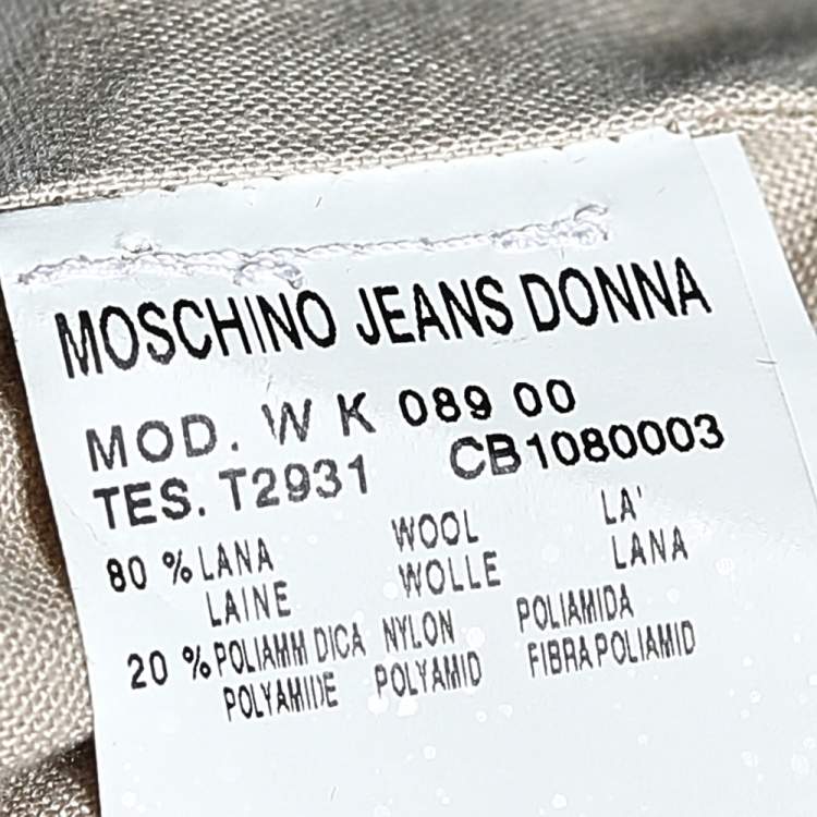 Pre Owned Moschino Jeans Multicolor Printed Wool Button Front Coat L
