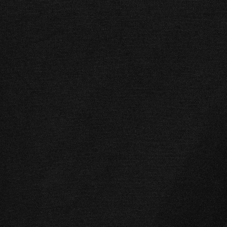 Pre Owned Moschino Black Modal Knit Contrast Neck Detail Top M