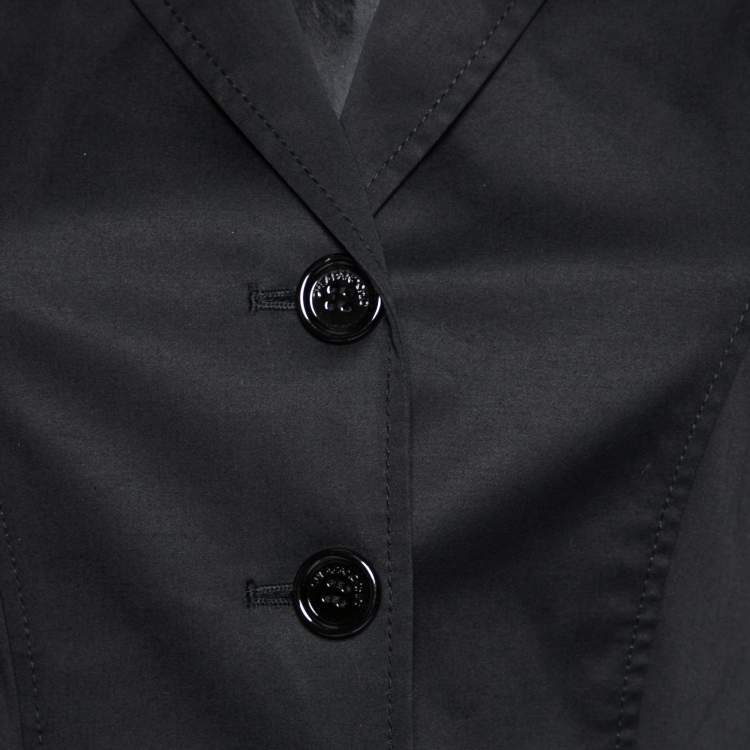 مملوكة مسبقًا Moschino Black Cotton Ruffle Detailed Blazer S