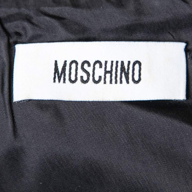Pre Owned Moschino Monochrome Wool Key Embellished Neck Sleeveless Top M
