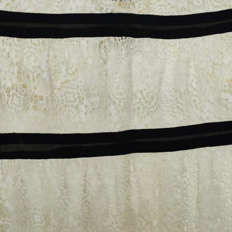 مملوكة مسبقًا Moschino White/Black Lace Top L