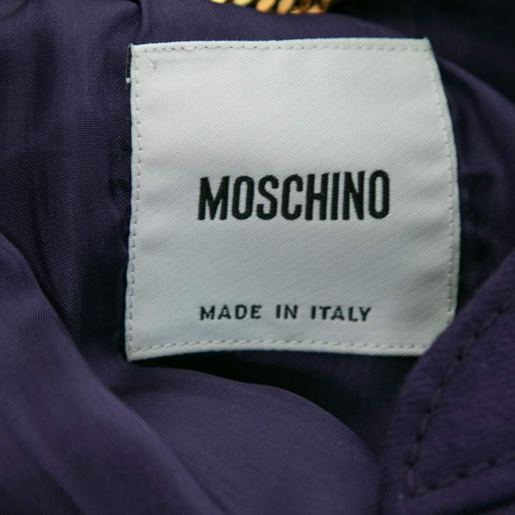 مملوكة مسبقًا Moschino Purple Wool Flared Hem Button Front Jacket S